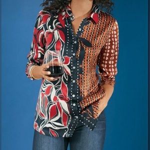 Size L Tigris silk shirt from Soft Surroundings